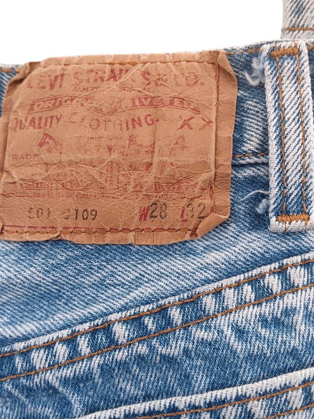 True Vintage Levis 501 Acid Wash Jeans 28x3 1980's ACid Wash Straight Leg USA